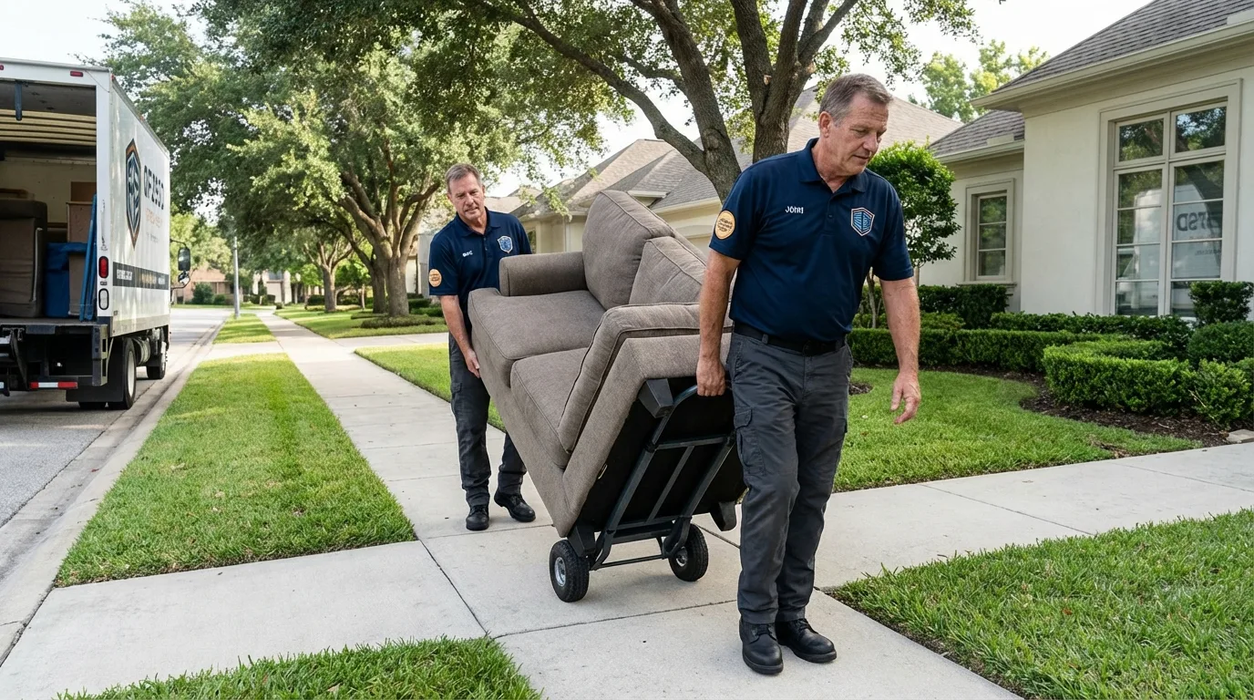 Local residential moving crew loading furniture in Belle Haven, VA